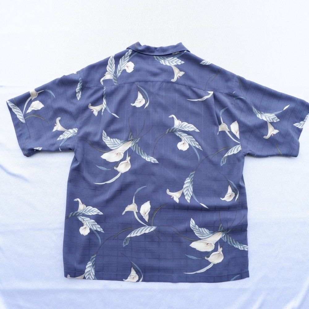 Tommy Bahama Camp Shirt Mens Large Button Up Short Sleeve Floral Tropical Silk - Picture 13 of 16